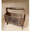 Globedecor 17" Magazine Rack Solid Wood Rustic Newspaper Basket Wooden