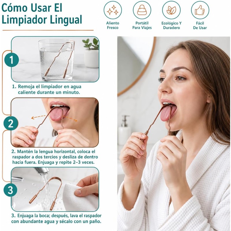 Raspador de Lengua de Acero Inoxidable (Paquete de 2)