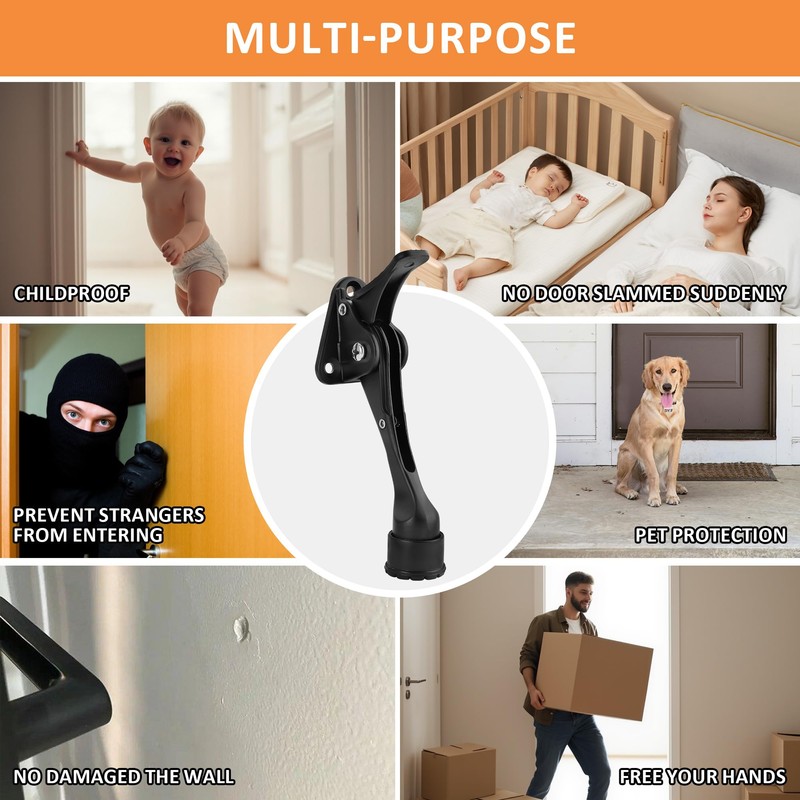 Malimali Kickdown Door Stoppers for Bottom of Door, 4" Height