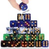 Sibba 24 Pack Marble Swirl D6 Dice 6 Sided Dice