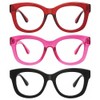 JiSoo 3 Pack Oversized Reading Glasses for Women Men 1.25,