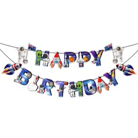 Space Astronaut Birthday Banner – Cosmic & Fun Party Decoration, Perfect for Kids’ Birthdays & Space-Themed Celebrations!