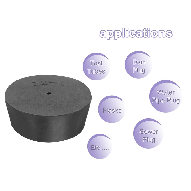 sourcing map Rubber Tapered Plug 52mm to 64mm Solid Test