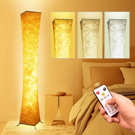 LED 3 Color Temperature Floor Lamp, 61'' Dimmable Square Standing Lamps with Foot Switch, APP & Remote Control, Timer Setting, Modern LED Corner Lamp for Living Room Bedroom
