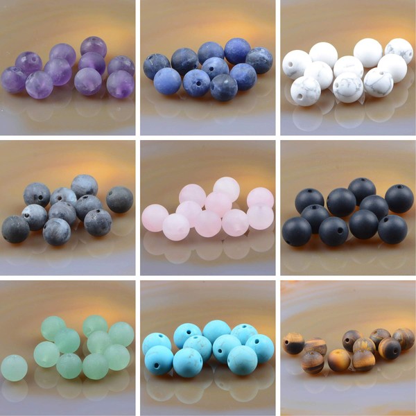 Massive Beads 140PCS 6MM Natural Crystal Beads Matte Mixed Stones