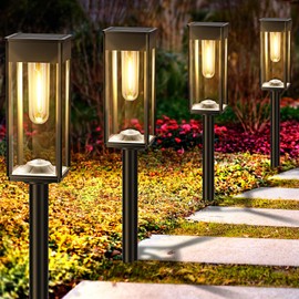 BITPOTT BITPOTT Solar Lights Outdoor Waterproof, 8 Pack Bright Solar Garden Lights, Auto On/Off Solar Pathway Lights for Yard Landscape Patio Lawn Path Walkway Driveway