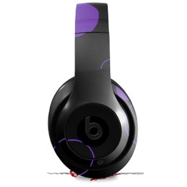 Skin Decal Wrap Works with Beats Studio 2 and 3 Wired and Wireless Headphones Lots of Dots Purple on Black Skin Only Headphones NOT Included