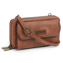 SENDEFN Crossbody Phone Bag for Women Travel Cross Body Bag Leather Waterproof with Adjustable Strap Multiple Pockets Card Slots