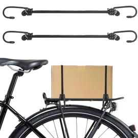 2 Pcs Black Bungee Cords,Elastic Bungee Cords, bungee cords with hooks Black Bungee Straps Heavy Duty Bungee Ropes with Hooks for Caravan RVs Trunks Luggage Racks Tie Downs Locking