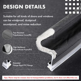 BBTO Door Weather Stripping Seal Winter Windows Kerf Soundproof Strip V-Shaped Q Foam Weather Stripping Door Frame for Card Slot Large Gap and Easy Installation(150 Feet,Black)