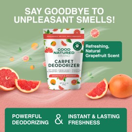Good Natured Brand | Carpet Deodorizer & Freshener Powder | 31 oz Pet Odor Eliminator for Strong Odor & Pet Urine | Fresh Natural Grapefruit & Spearmint Scent | Safe for Homes with Pets