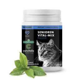 Peticare Senior Aktiv Vital Mix Powder for Old Cats, Natural Supplement Food with Green-Lipped Mussel, MSM, Curcuma, Promotes Immune System & Deficiency Symptoms, petCat Health 3603