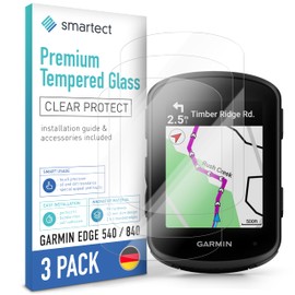 smartect Schutzglas [3 Stück, Klar] kompatibel mit Garmin Edge 540/840, HD Schutzfolie Anti-Kratzer, Blasenfrei, 9H Härte, 0.3 mm Ultra-klar, Ultrabeständig