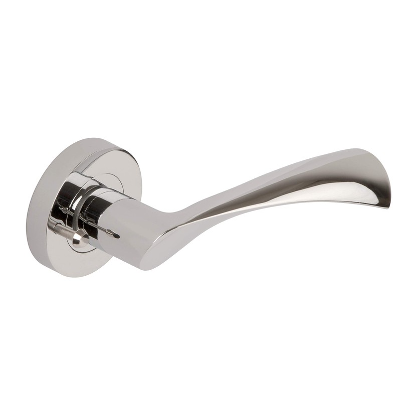 Excel Architectural Door Handles & Push Button Privacy Latch, Polished