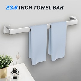 Brushed Nickel Bathroom Hardware Accessories Set 10-Piece Brushed Towel Bar Set Bath Towel Holder Set Stainless Steel Wall Mounted Towel Rack Set,23.6 in