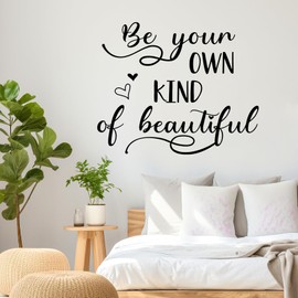 Wall Art Stickers, STNRST-IN Inspirational Wall Quotes Decals, 26.4x21.7 Inch Motivational Positive Saying Vinyl Peel and Stick Window Door Decor for Home Living Room Bedroom Girl Decoration(Black)