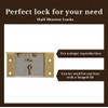 Large Brass Half Mortise Chest or Box Lid Lock w/Skeleton