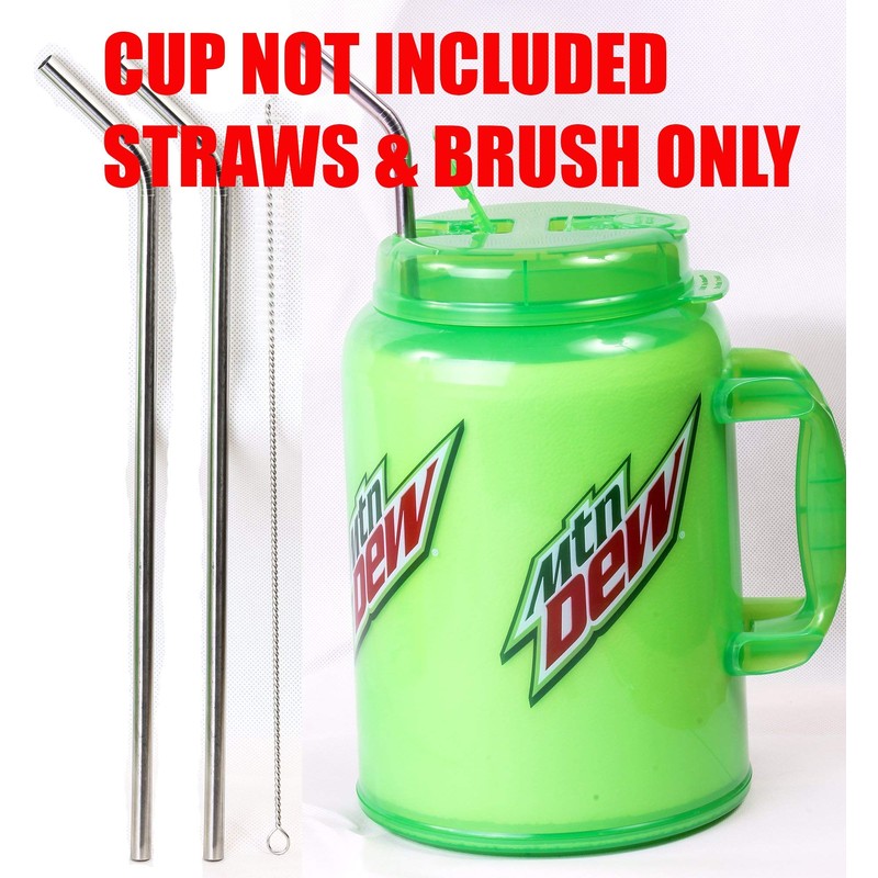 2 JUMBO 14" Stainless Steel Straws 100 oz HUGE SUPER