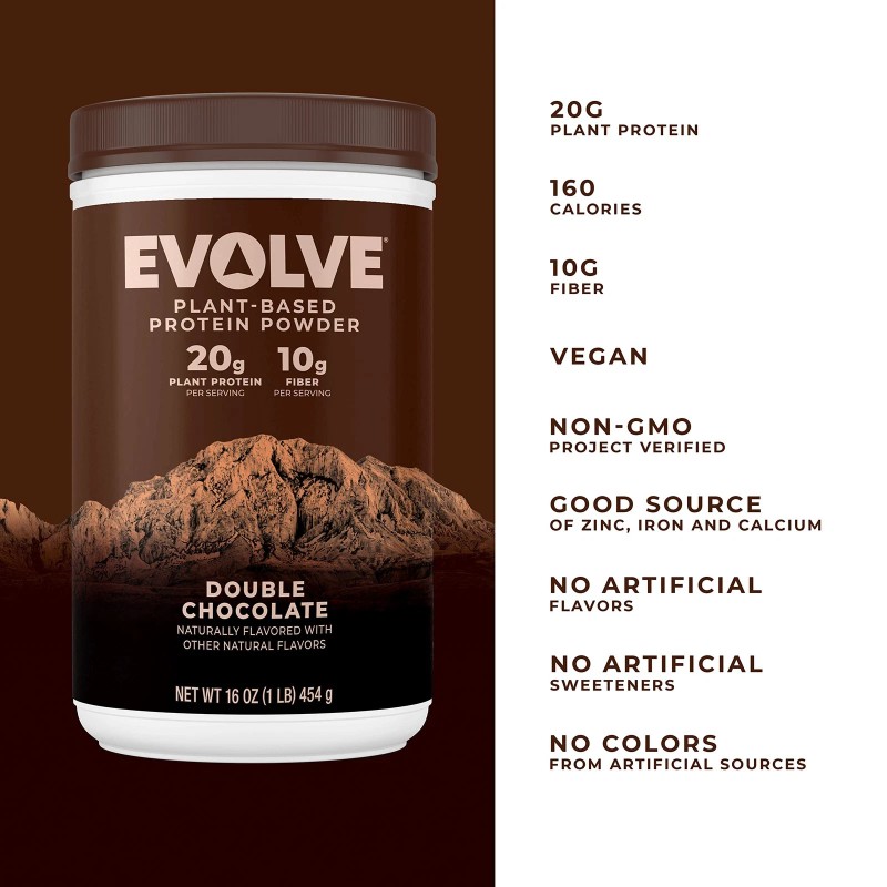 Evolve Double Chocolate Plant Based Protein Powder 20g Dairy Soy