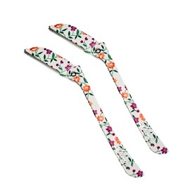 Lilibeth Brow Shaper - Dermaplaning Blades for Face - Face Shaver for Women - Dermaplaning Tool for Women - Pack of 2 Derma Blades (Spring Floral)