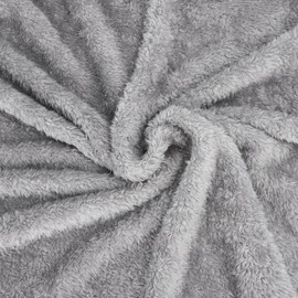 Nobleza Dog Blanket 100x80cm Fluffy Fleece Pet Blankets for Cat Puppy Washable Soft Warm Kitten Sleep Mat Bed Pad, Light Grey