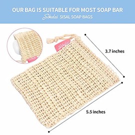 6 bolsas de jabón de sisal natural, bolsas de jabón exfoliantes de malla, Paquete de 6