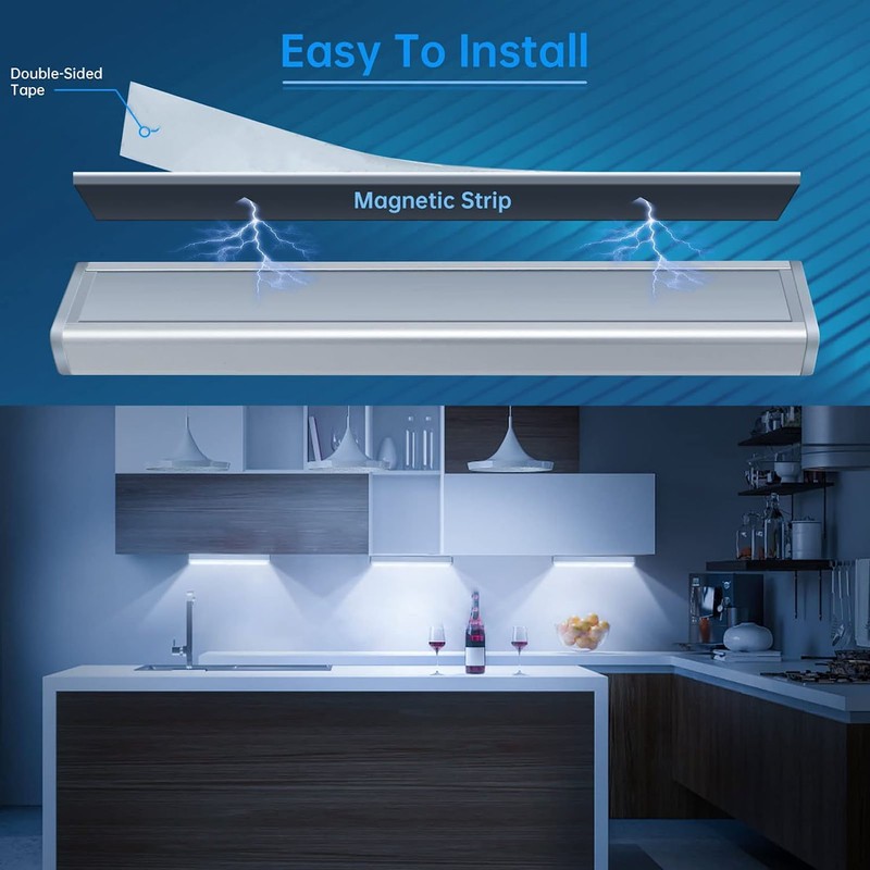 Motion Sensor Light Strip 72 LED USB Rechargeable Magnetic Suction