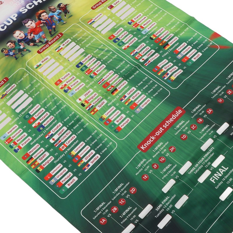 Football Game Wall Chart Portable Home Bar Office 2022 Soccer