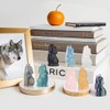QLRSUXN Rainbow Fluorite Howling Wolf Crystal Figurines, 2.2 Inch Wolf