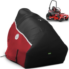 LI LIBZAKI 420D Zero Turn Mower Cover ,Waterproof 420D Marine Grade Fabric -Universal Fit for John Deer,Cub Cadet Zero Turn Up to 60" Lawn Mower Decks,Dimensions: 79" L X 46" WX 55" H-Red