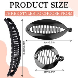 CULEO Haarclips,3 Stück Bananen-Haarspange, Haarspange, Kamm, Pferdeschwanz-Clip, Haar-Accessoires für Frauen und Mädchen