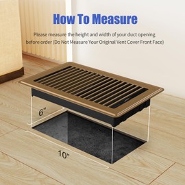 6x10 Floor Register, Heavy Duty Steel Floor Vents Covers, 2 Pack