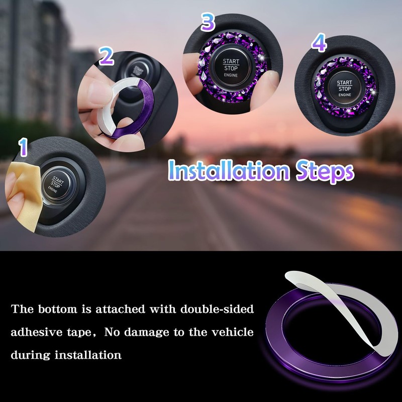 Blinglife Bling Car Accessories for Wowen,Car Engine Start Stop Button