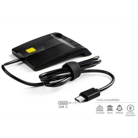 Lector de tarjetas inteligentes tipo C Saicoo DOD Lector de tarjetas CAC de acceso común, compatible con Mac OS, Win (no compatible con tarjetas VA PIV)