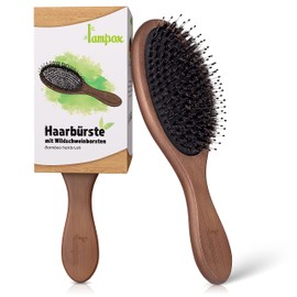 lampox Hair Brush with Boar Bristles, Head Massage, Hair Care, Detangling Brush for Long Hair & Curls for Women, Men & Children, Massage Brush for Scalp, Detangler