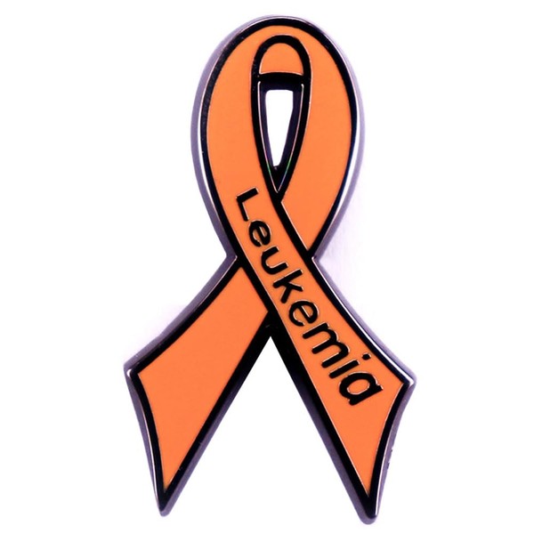 haohaoyu Leukemia Awareness Ribbon Enamel Pin Orange Ribbon Lapel Pin