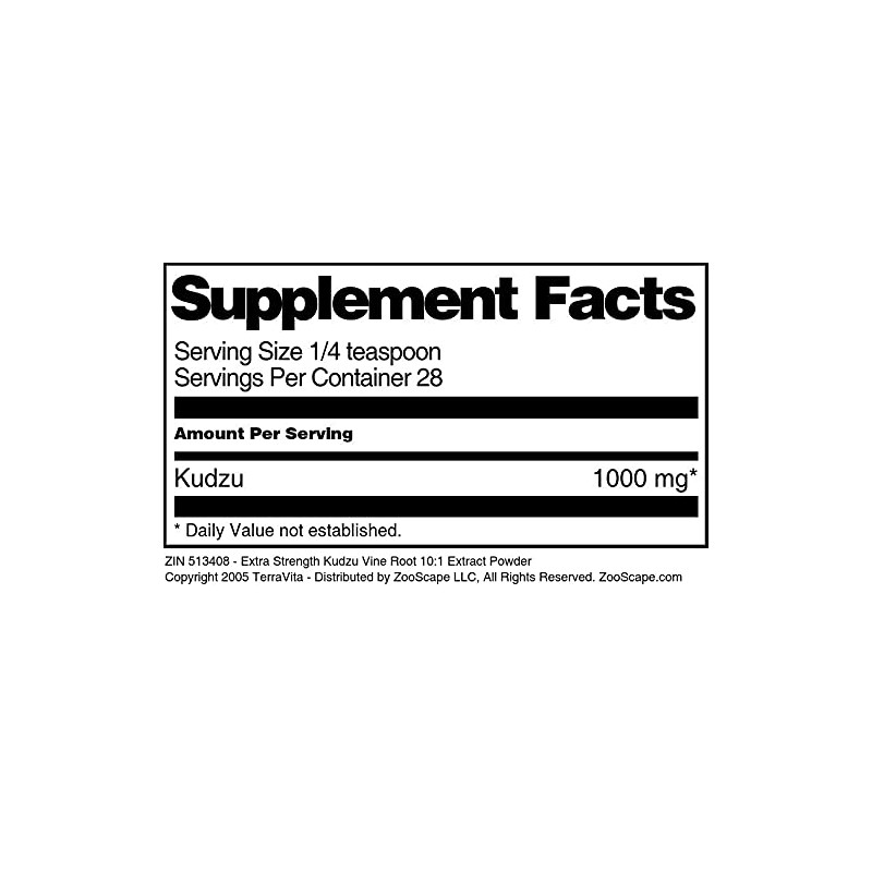 Extra Strength Kudzu Vine Root 10:1 Extract Powder (1 oz,