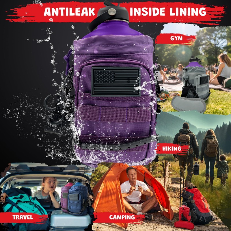 LUNCHALOT 1 Gallon Water Bottle - 128 Oz Insulated Stainless