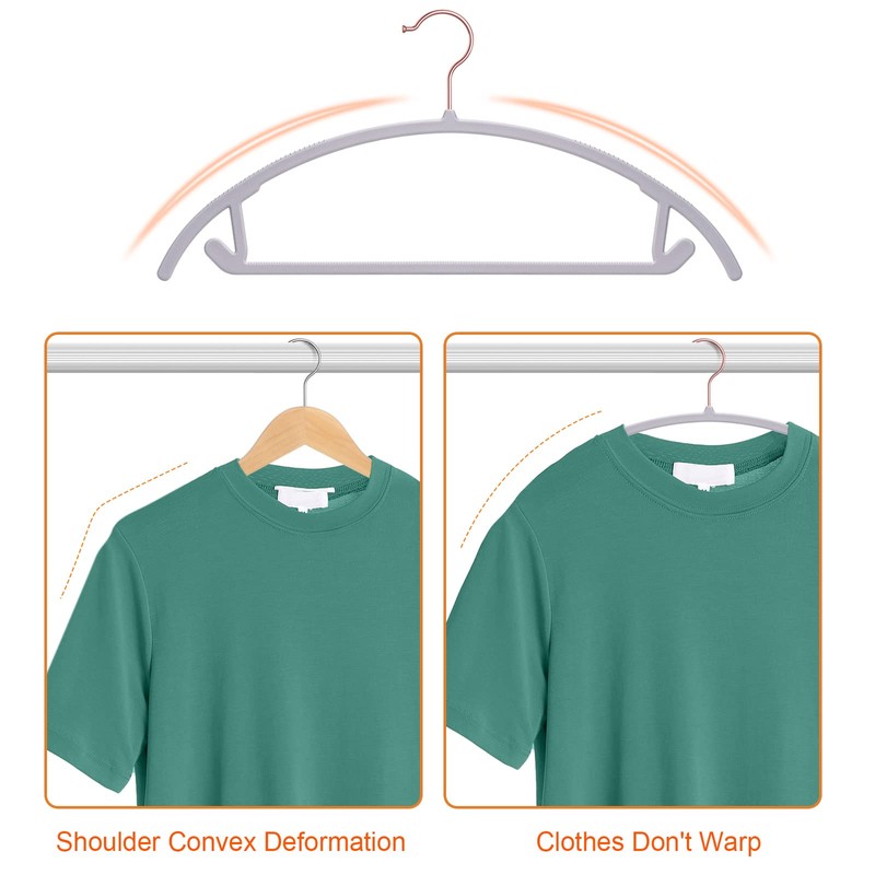 OIKA Heavy Duty Hangers 50 Pack - No Shoulder Bump