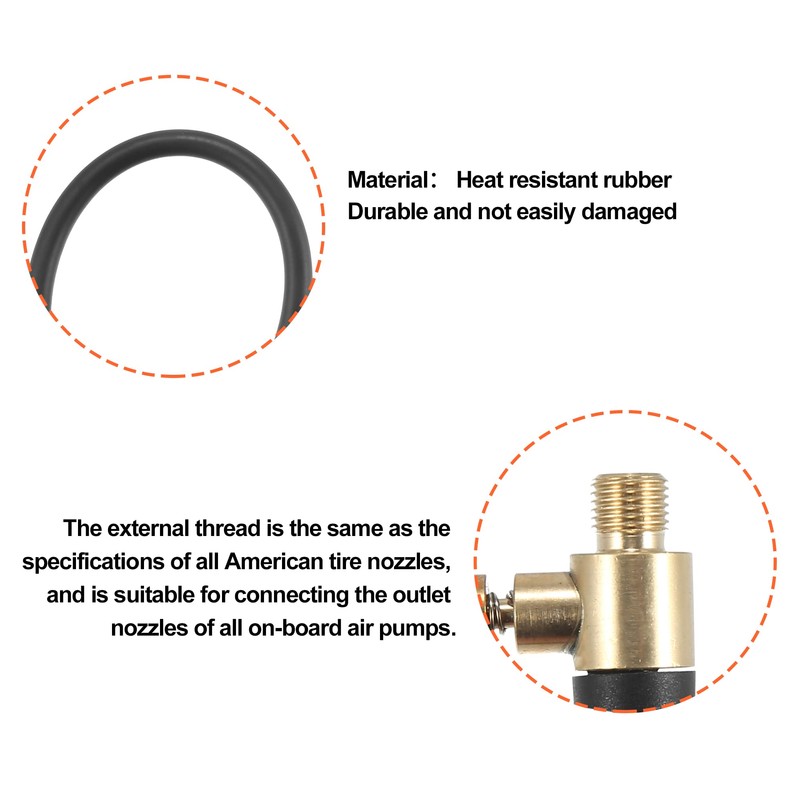X AUTOHAUX 16cm Car Tire Air Hose Adapter Extension Quick