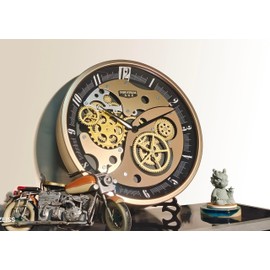 JELINK 18 inch Gear Wall Clock Steampunk Vintage Metal Clocks with Moving Gears, Battery Operated Silent Non-Ticking Retro Industrial Quartz Clock for Home Office Living Room Farmhouse Decor