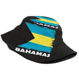 Bahamas Flag Bucket Hat Packable Bahamian Sun Hats Outdoor Fisherman Caps for Men and Women