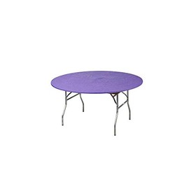 Kwik-Covers 60" Round Fitted Plastic Table Covers, Bundle of 5 (Purple)