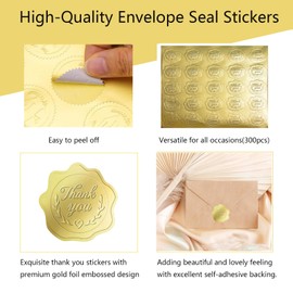 Gold Thank You Stickers