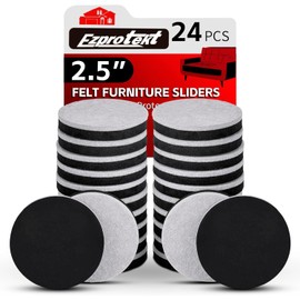 24 PCS 2.5" Felt Furniture Movers Sliders for Hardwood Floors, Reusable Felt Furniture Moving Pads, Sliders for Moving Heavy Sofa Couch Fridge, Furniture Glides Easily and Quickly (Beige, Round)