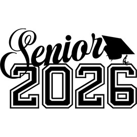 SEC Apparel Graduation Senior 2026 Iron On Patches Decals Transfers Applique Letters for t Shirts Fabric Clothing | Senior