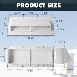 TonGass RV Range Hood Vent Cover for Camper, RV Exhaust Side Stove Vent Cover Replacement for Trailers & Motorhomes, Includes 10 Screws - White