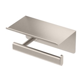 Gatco 1422SN Elevate Toilet Paper Holder with Mobile Shelf, Satin Nickel