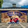 Preboun 6x13ft Christmas Nativity Garage Door Banner Cover Nativity Stable