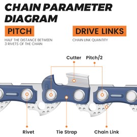 3 Pack Chainsaw Chains 16-Inch by Beaquicy - 56 Drive Links, 3/8" LP Pitch, 043" Gauge